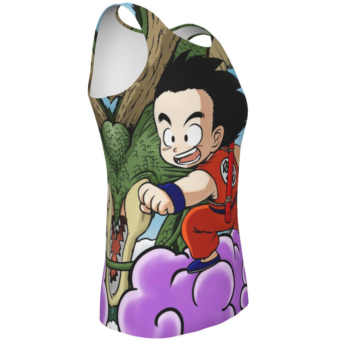 Dragon Ball  Kid Goku Flying With Shenron Tank Top