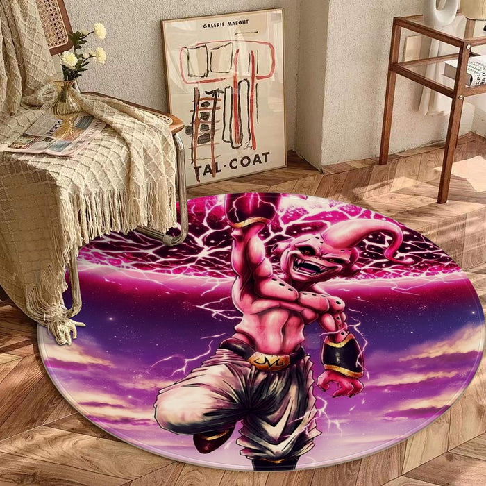 DBZ Kid Buu Super Villain Giant Ki Blast Realistic Design Round Mat