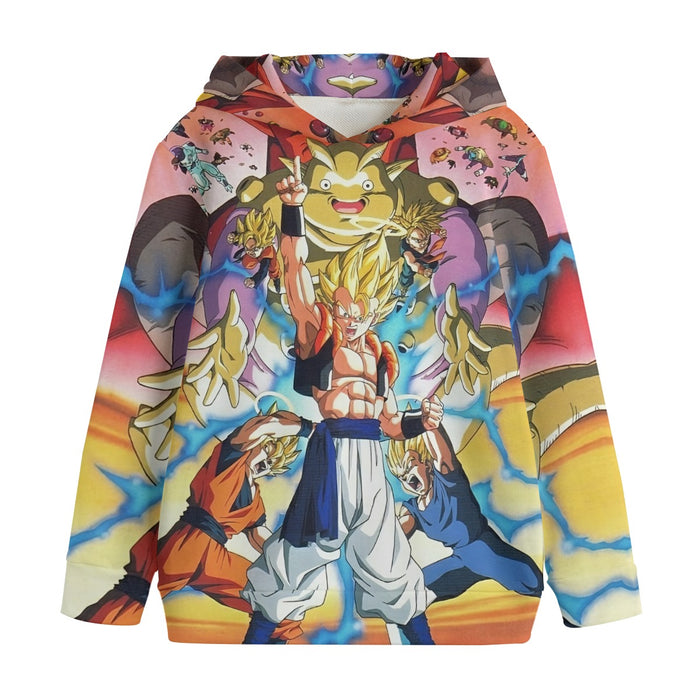 DBZ Goku Vegeta Fusion Saiyan Gogeta Colorful Design Streetwear Kids' Hoodie