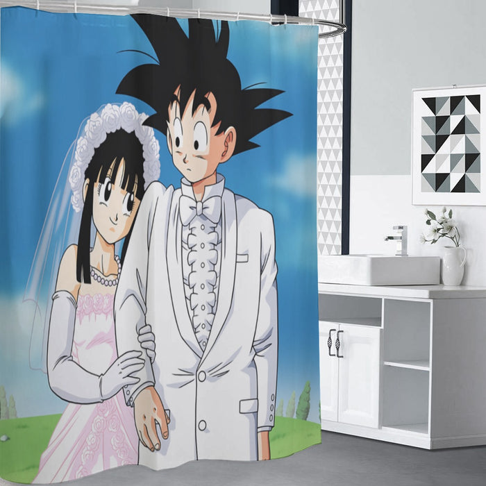 Dragon Ball Z Son Goku Newly Wed Couple Shower Curtain