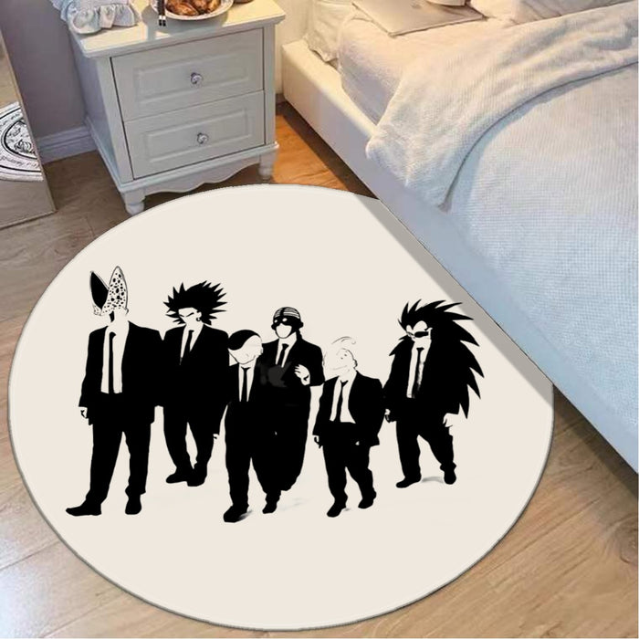 Dragon Ball Characters With Reservoir Dogs Movie Pose Round Mat