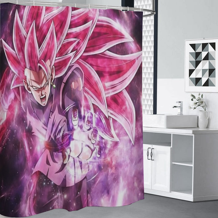 Dragon Ball Black Goku Rose 3 Ultra Instinct Epic 3D Shower Curtain