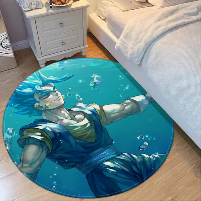 DBZ Relax Gogeta Ocean Blue Saiyan SSGSS Dope Design Round Mat