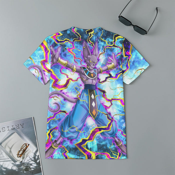 Dragon Ball Super Beerus Destruction God Egyptian Cat Vibrant Design Kids T-Shirt