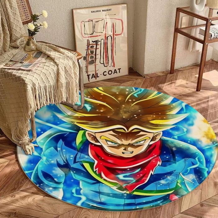 DBZ Rage Super Saiyan Trunks Portrait Unique Style Round Mat