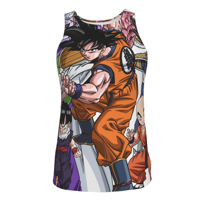 DBZ Goku Fighting Stance Gohan Piccolo Krillin Vegeta Frieza Color Tank Top