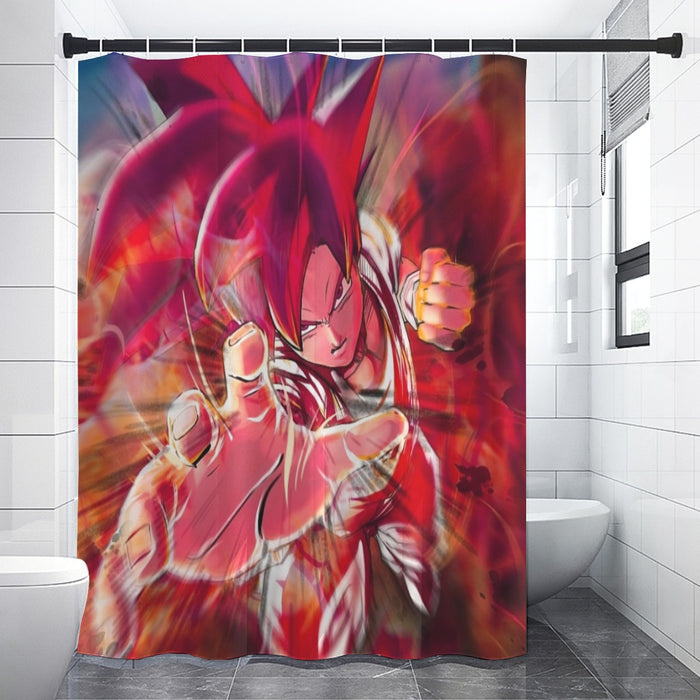 Dragon Ball Z Son Goku Super Saiyan Rose Blue Aura Shower Curtain
