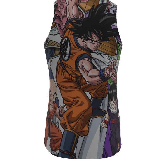 DBZ Goku Fighting Stance Gohan Piccolo Krillin Vegeta Frieza Color Tank Top