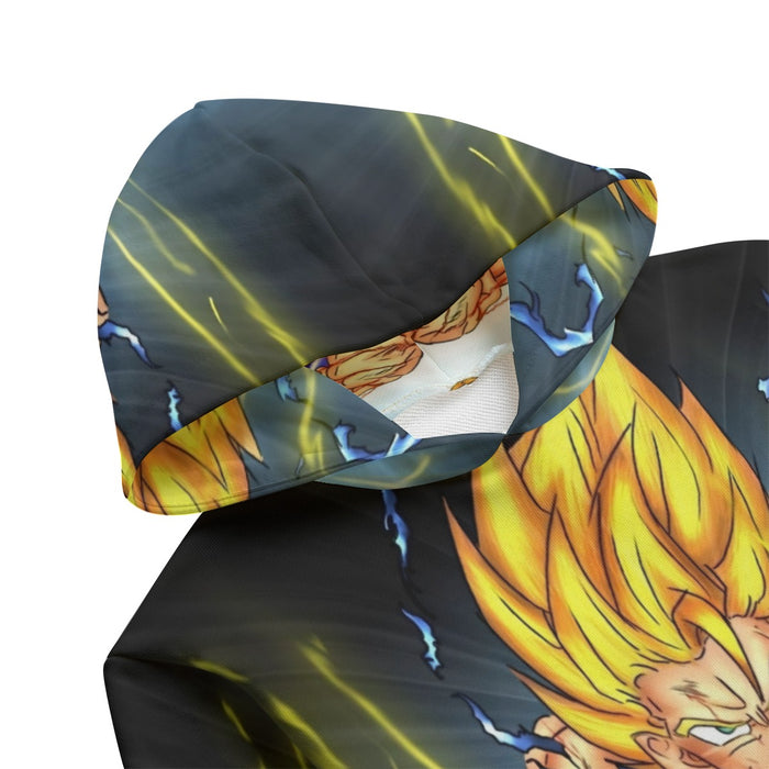 DBZ Goku Super Saiyan Thunder Power Damage Fight Cool Design Kids' Hoodie