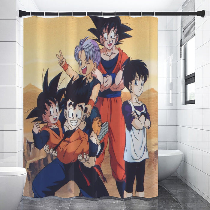 Dragon Ball Son Goku Happy Family Shower Curtain