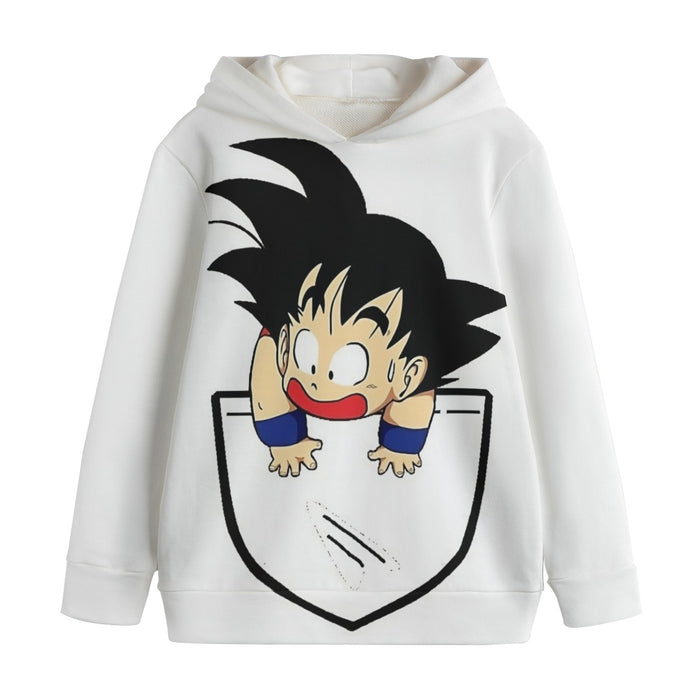 Smiling Goku On Pocket Of Dragon Ball Z Kids' Hoodie