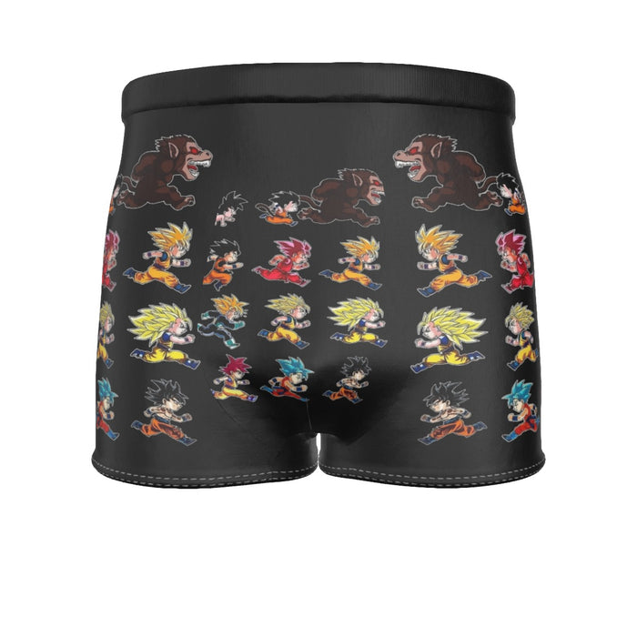 Dragon Ball Anime Son Goku All Form Transformation Men's Boxer Briefs