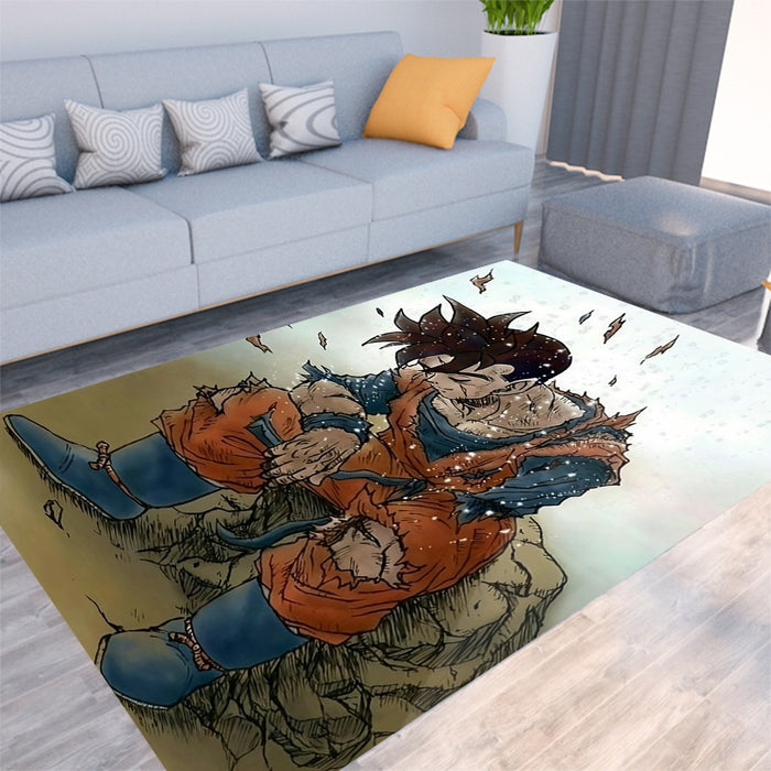 Dragon Ball Gohan Exhausted Sad Simple Design Vintage Streetwear Rug