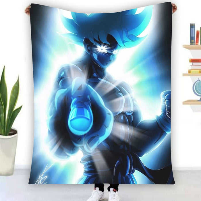 Dragon Ball Super Blue Son Goku Epic Ultra Instinct Blanket