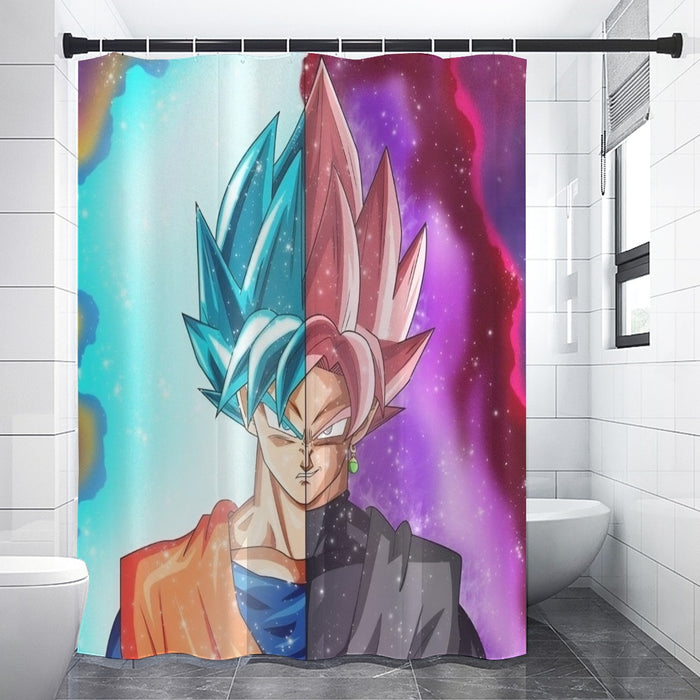 DBZ Goku SSGSS Black Rose Super Saiyan Portraits Dope Shower Curtain
