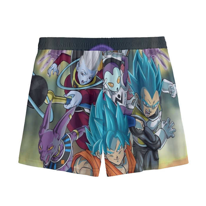 Dragon Ball Goku Vegeta Super Saiyan God Blue SSGSS Fight Villains Mesh Shorts