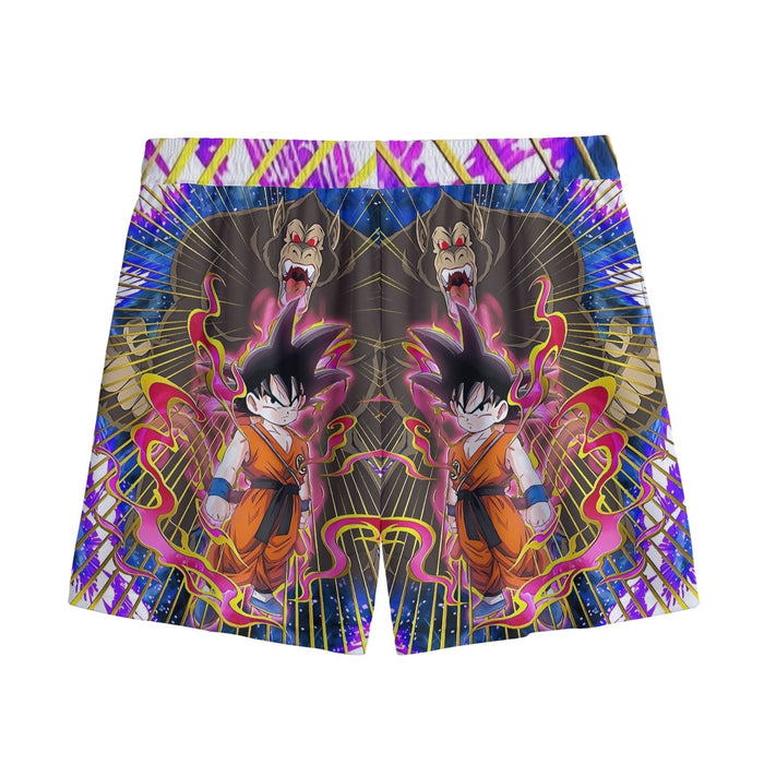 Great Ape Monkey Kid Goku Galaxy High-Quality Battle 3D Mesh Shorts