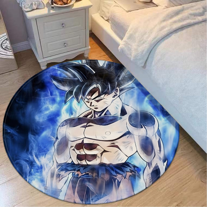 Dragon Ball Super Goku Ultra Instinct Blue Cool Casual Round Mat