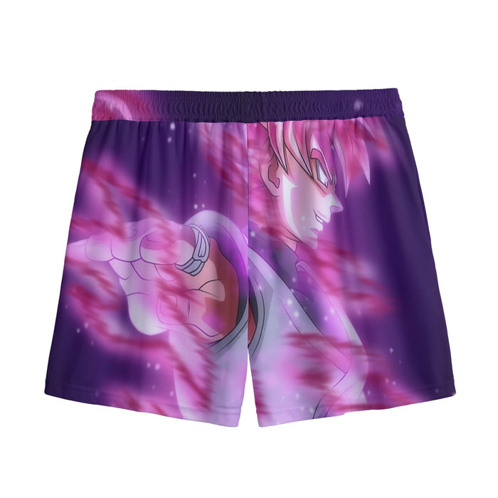 Dragon Ball Super Saiyan Black Goku Rose Cool Casual Mesh Shorts