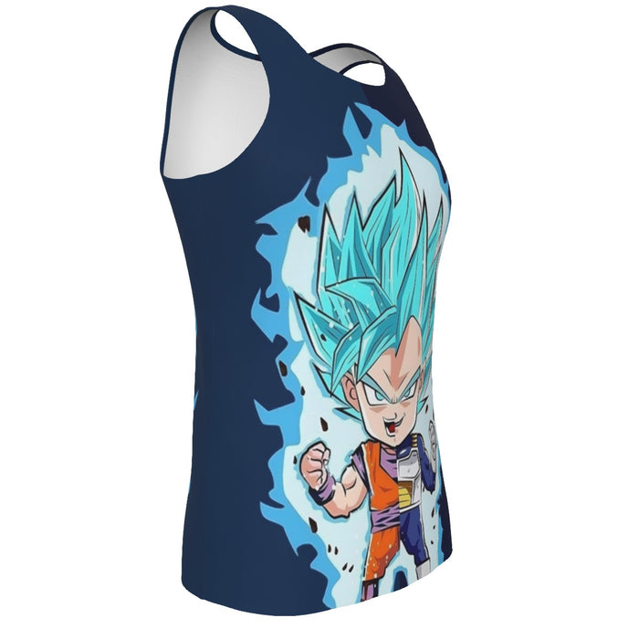 DBZ Goku Vegeta SSGSS God Blue Super Saiyan Chibi Sketch Tank Top