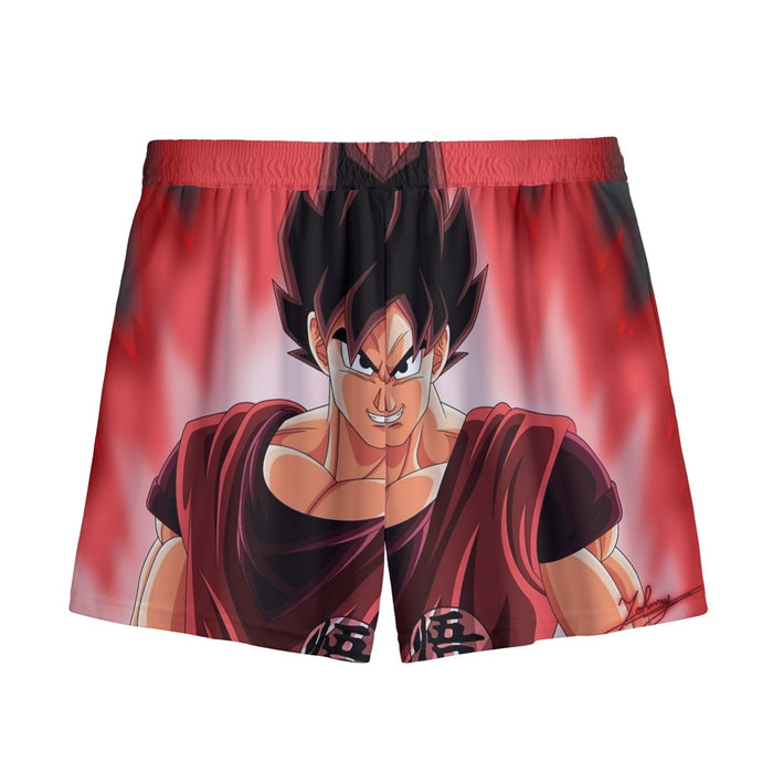 Dragon Ball Super Saiyan Goku Kaioken Epic Red Casual Mesh Shorts