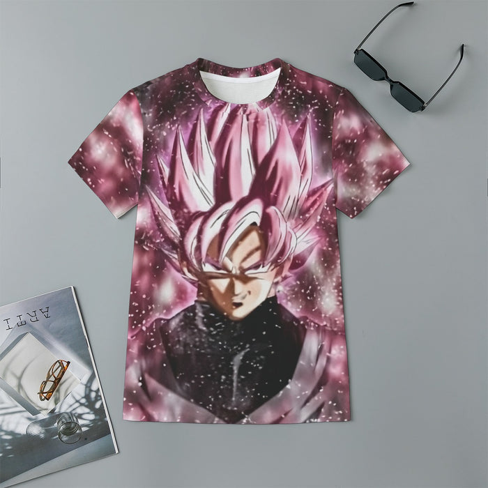 Dragon Ball Z Super Saiyan Goku Black Rose Pink Kids T-Shirt