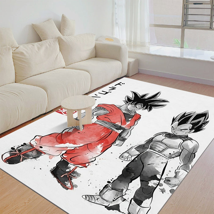 Watercolor Goku And Vegeta Posing Dragon Ball Z Rug