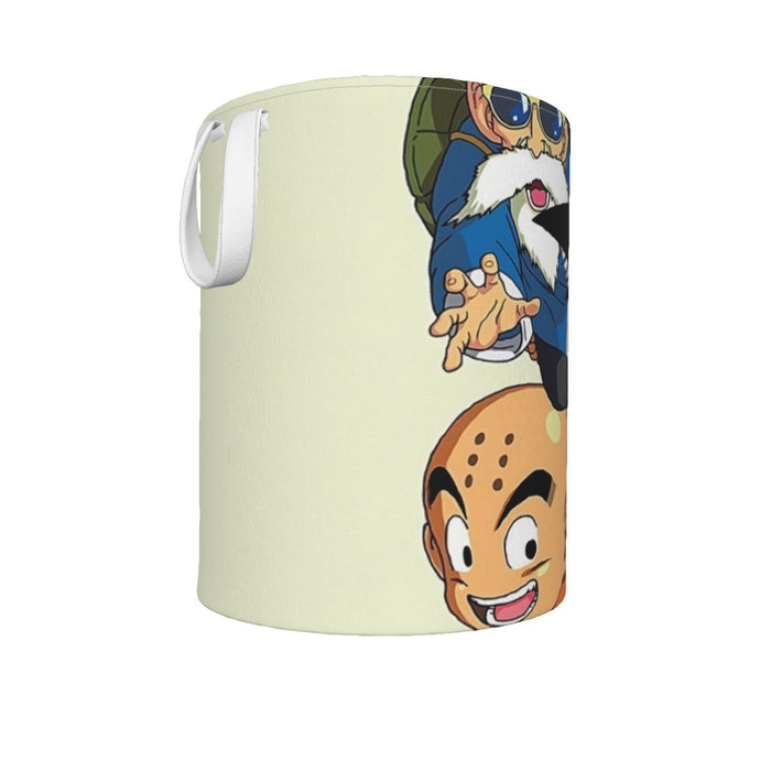 DBZ Kid Goku Master Roshi Bulma Krillin Chasing Dragon Ball Funny Laundry Basket