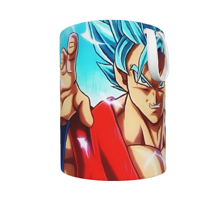 Dragon Ball Super Goku Blue Lightning SSGSS Design Laundry Basket