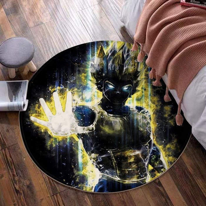 Dragon Ball Z Super Saiyan Vegeta Yellow Aura Epic Round Mat