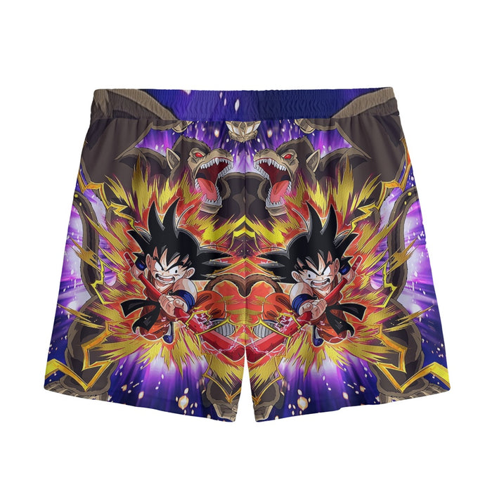 Great Ape Monkey Warrior Angry Kid Goku Fighting 3D Mesh Shorts