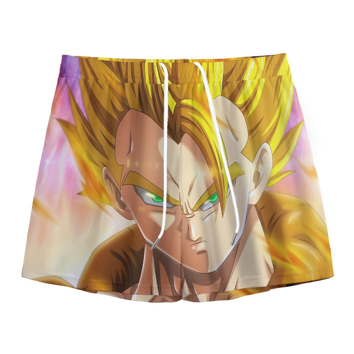 Dragon Ball Z Gogeta Super Saiyan Warrior Power Full Print Streetwear Cool Design Mesh Shorts