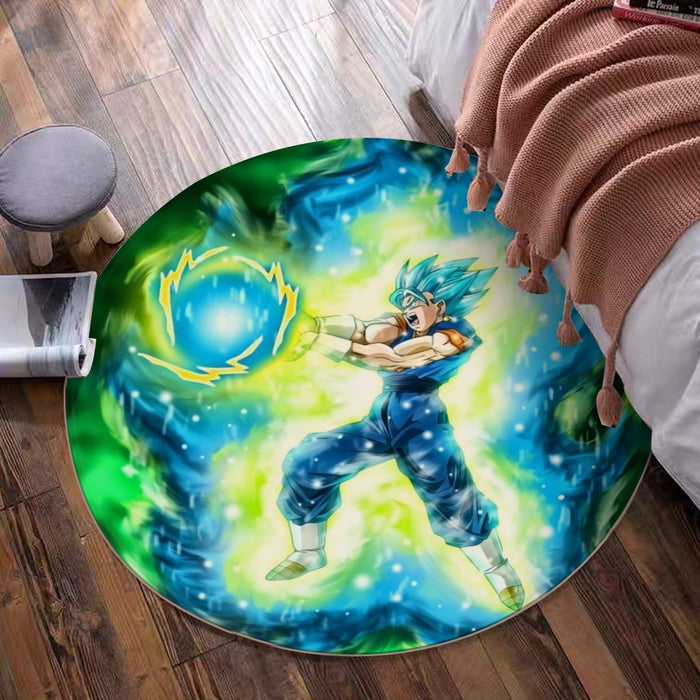 DBZ Goku Super Saiyan Blue SSGSS Kamehameha Power Attack Round Mat