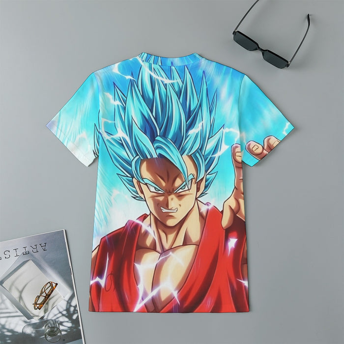 Dragon Ball Super Goku Blue Lightning SSGSS Design Kids T-Shirt