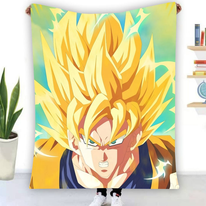 Dragon Ball Goku Super Saiyan Hero Thunder Design Street Style Blanket