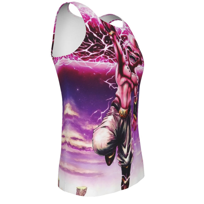 DBZ Kid Buu Super Villain Giant Ki Blast Realistic Design Tank Top