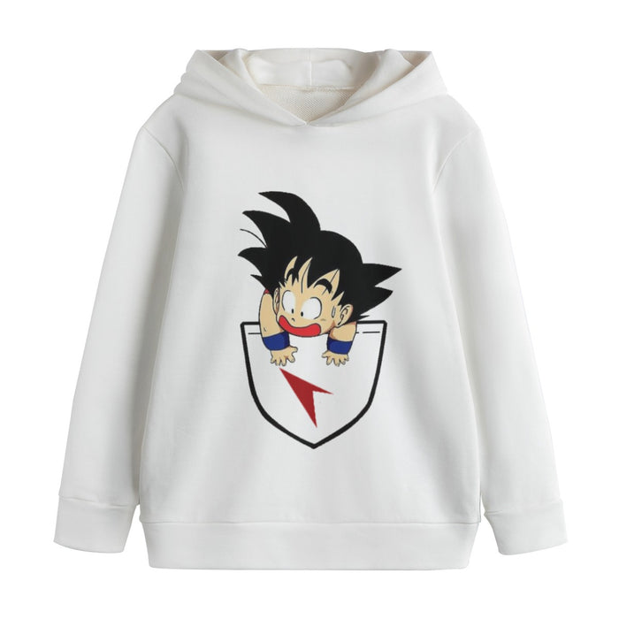 Dragon Ball Kid Goku Coming Out Of Pocket Kids' Hoodie