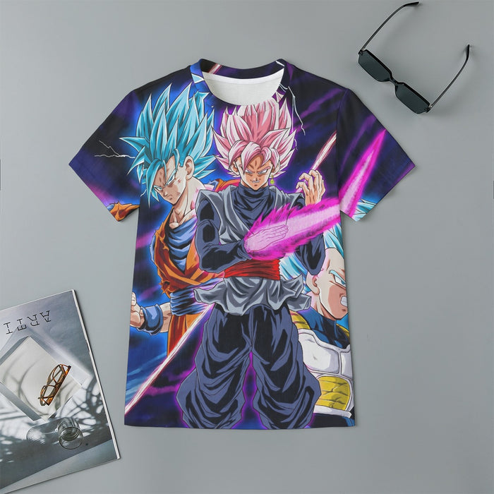 Dragon Ball Goku 2 Goku Rose Vegeta 2 Ultra Instinct Kids T-Shirt