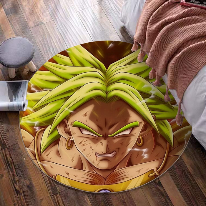 Dragon Ball Super Legendary Super Saiyan Broly White Eyes Custom Round Mat