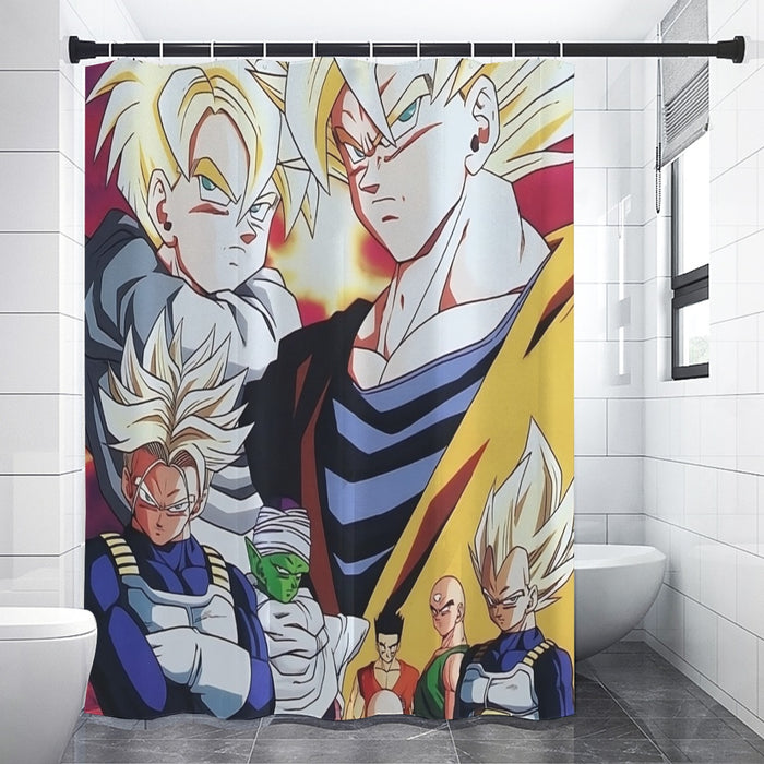 Dragon Ball Z Angry Super Saiyan Fighters Shower Curtain