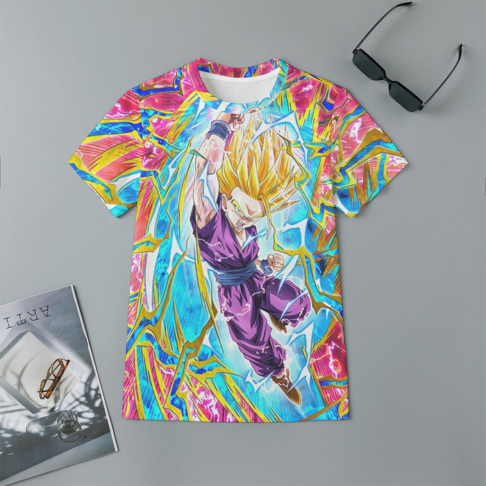 Teen Gohan Dragon Ball Full Tilt Kamehameha Super Saiyan 2 Kids T-Shirt