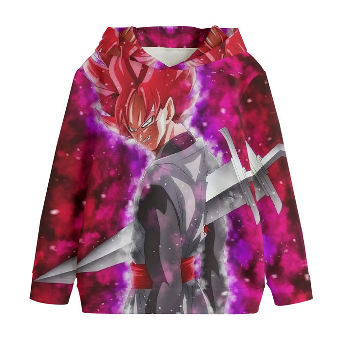 Dragon Ball Super Black Goku Rose Impaled Trunks Sword Kids' Hoodie