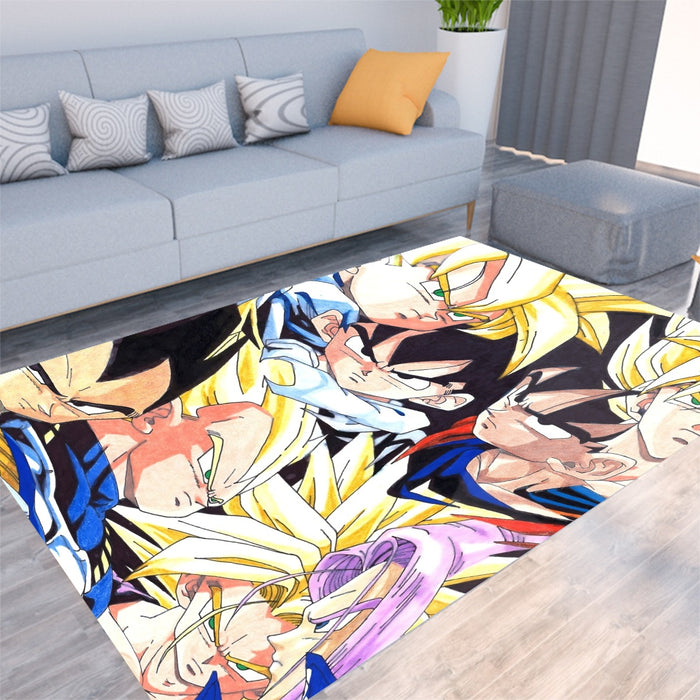Dragon Ball Goku Vegeta Trunks Gohan Super Saiyan Cool Trending Design Rug