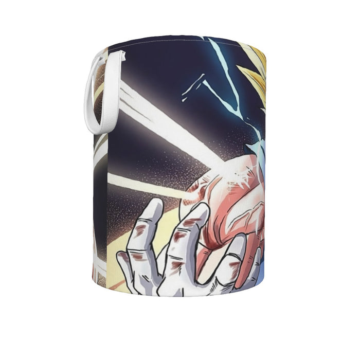 DBZ Majin Vegeta Saiyan Prince Fight Injure Manga Style Trending Laundry Basket