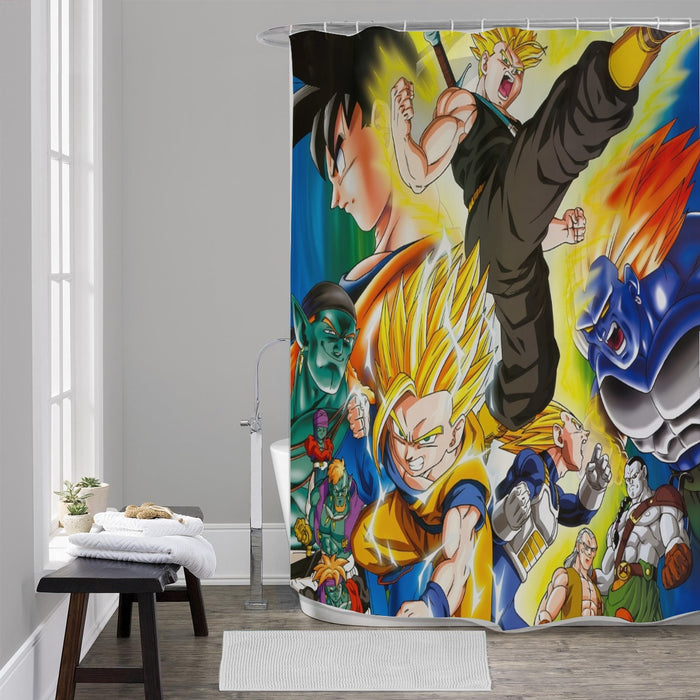 Dragon Ball Gohan Kid Super Saiyan Villain Vibrant Color Design Shower Curtain