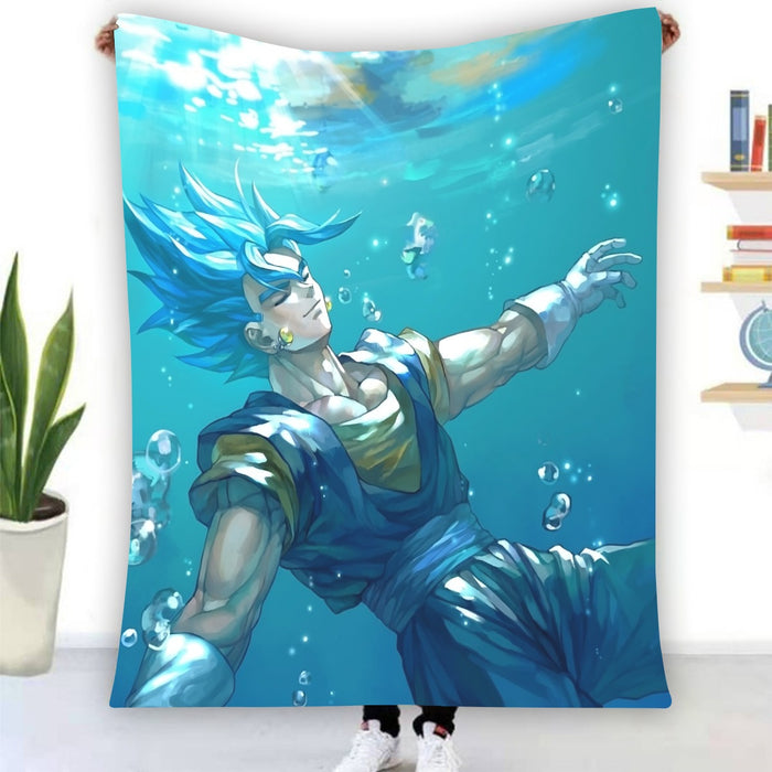 DBZ Relax Gogeta Ocean Blue Saiyan SSGSS Dope Design Blanket