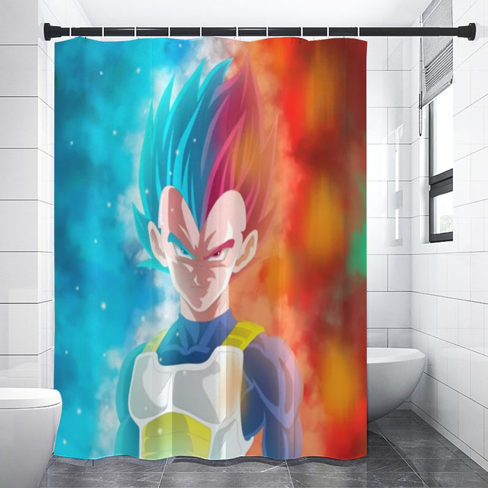 DBZ Vegeta Super Saiyan God Blue SSGSS Cool Portraits Shower Curtain