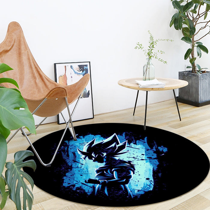 Awesome Goku Blue Design Dragon Ball Z Round Mat