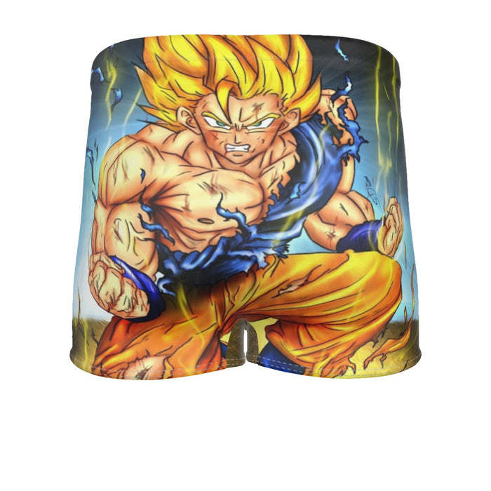 DBZ Goku Super Saiyan Thunder Power Damage Fight Cool Design Men's Boxer Briefs