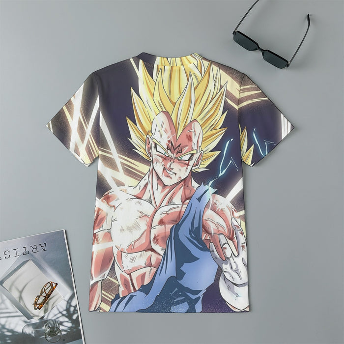 DBZ Majin Vegeta Saiyan Prince Fight Injure Manga Style Trending Kids T-Shirt